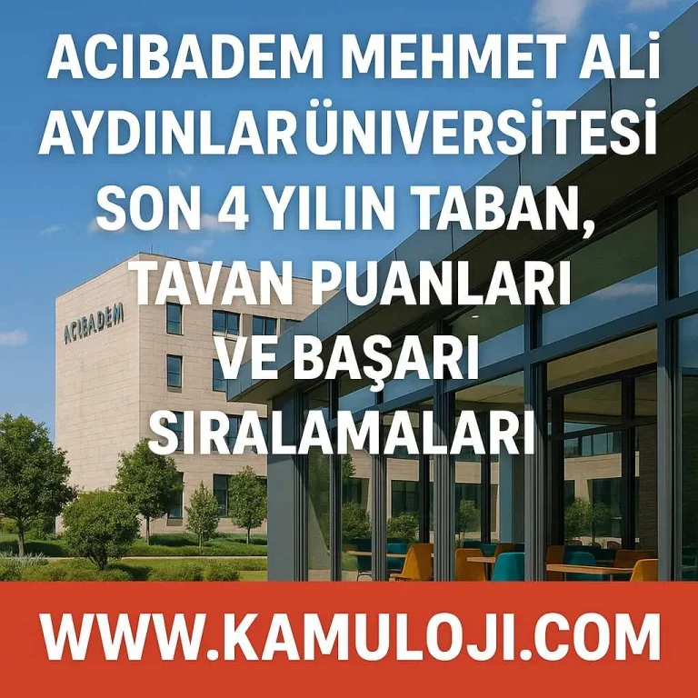 Acıbadem Mehmet Ali Aydınlar Üniversitesi Taban Puanları ve Başarı Sıralamaları