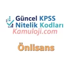 KPSS Önlisans Nitelik Kodları